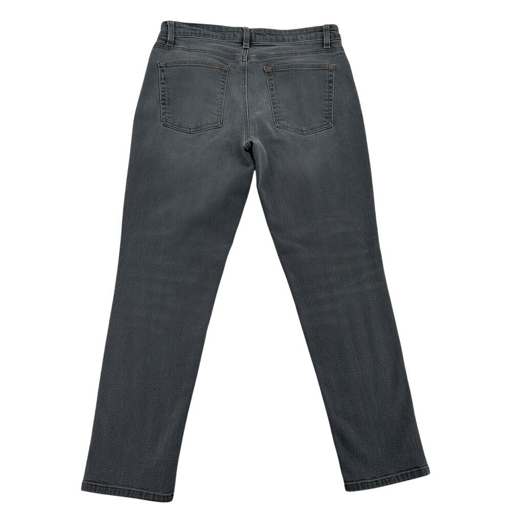 Eileen Fisher Organic Cotton Stretch Straight Leg Jeans Grey Casual Women Sz 6